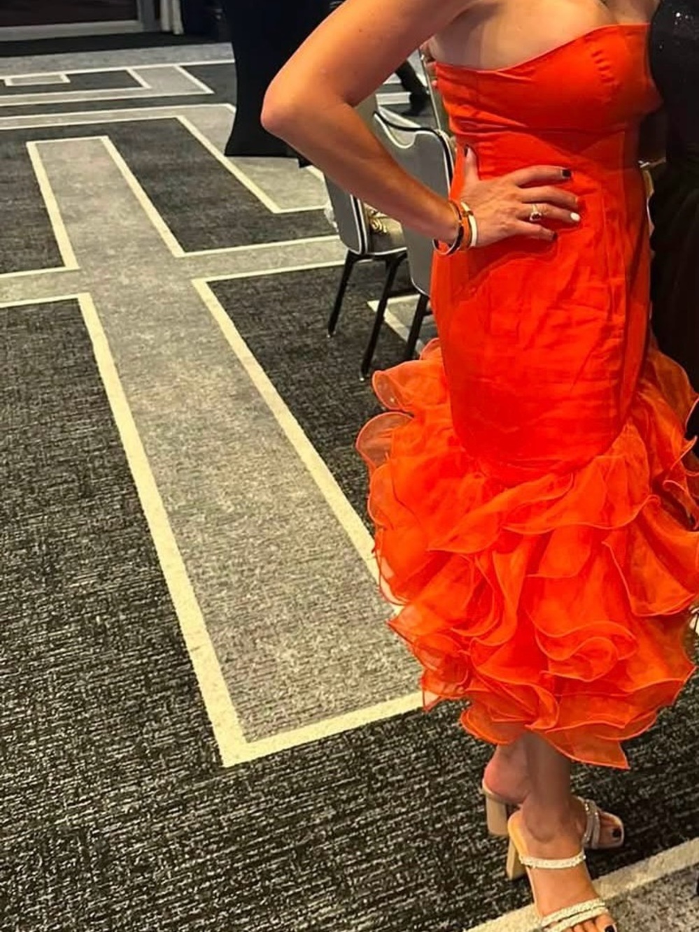 FUN & FLIRTY ORANGE STRAPLESS DRESS from Shirees! 🧡